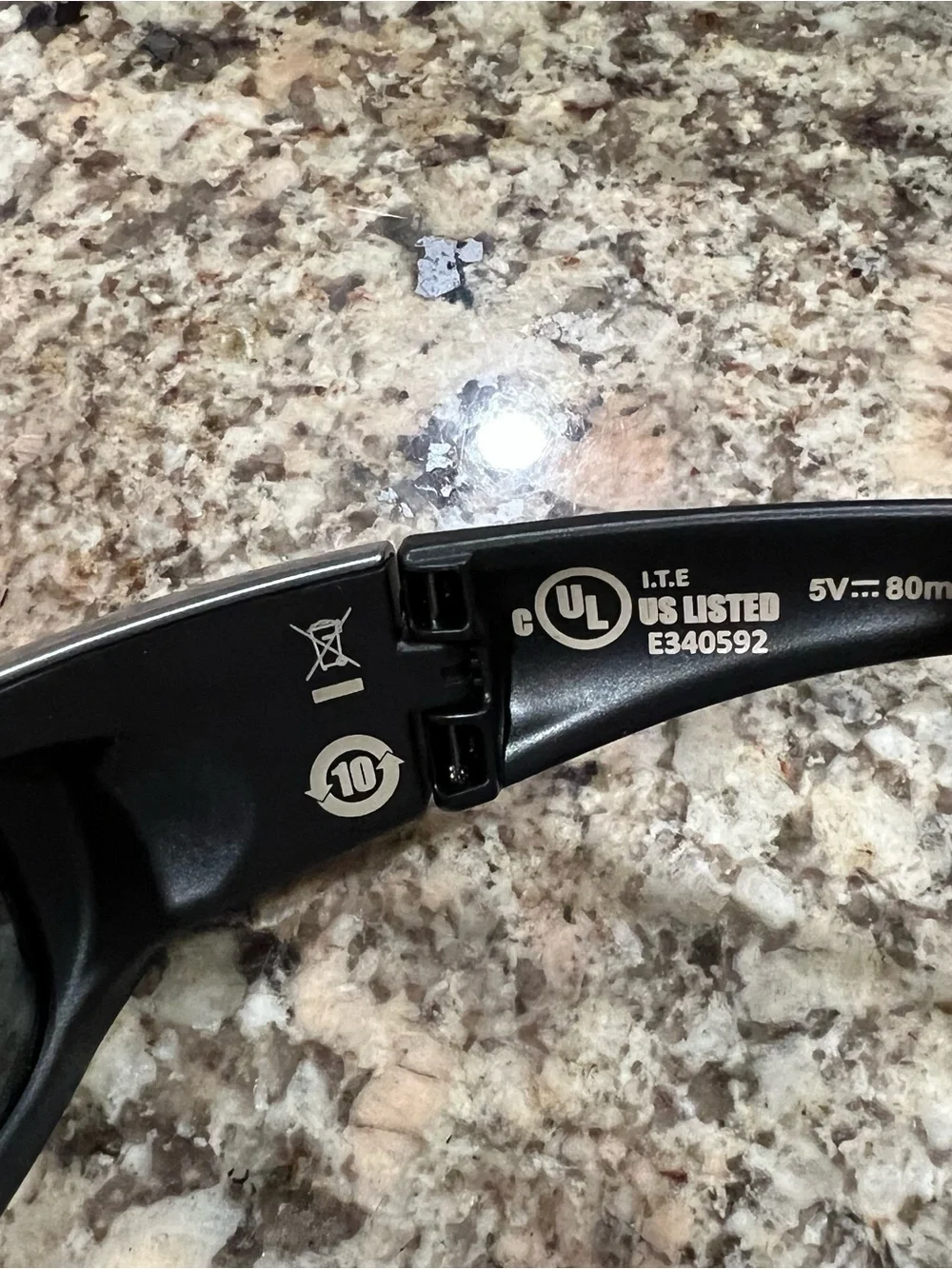 3D Active Shutter Glasses - Black